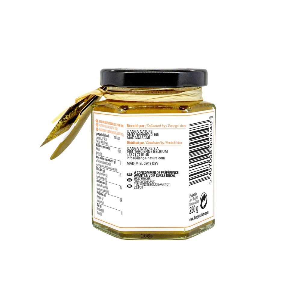 le miel d'eucalyptus 250g vue de dos