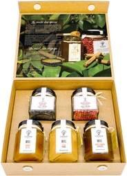 Assortiment de 2 Épices & 3 Miels