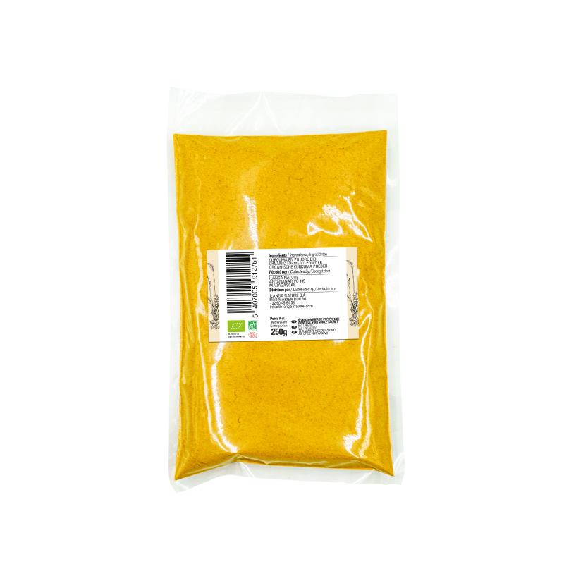 curcuma en poudre BIO 250g - verso