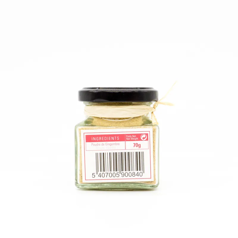 Gingembre en poudre (70g) - dos de l'emballage