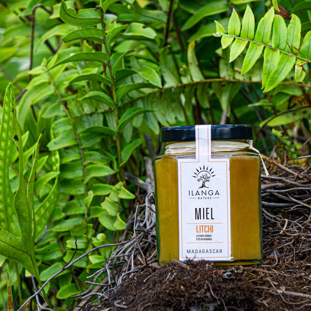 le miel de  litchi 250g en situation