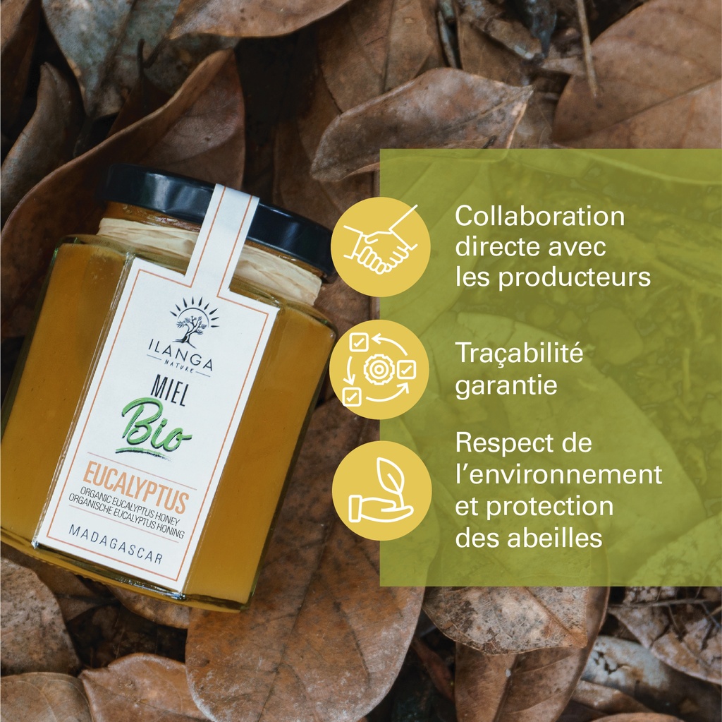 les valeurs du miel d'eucalyptus 250g BIO