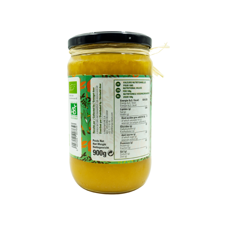 le miel de cactus 900g BIO vu de dos