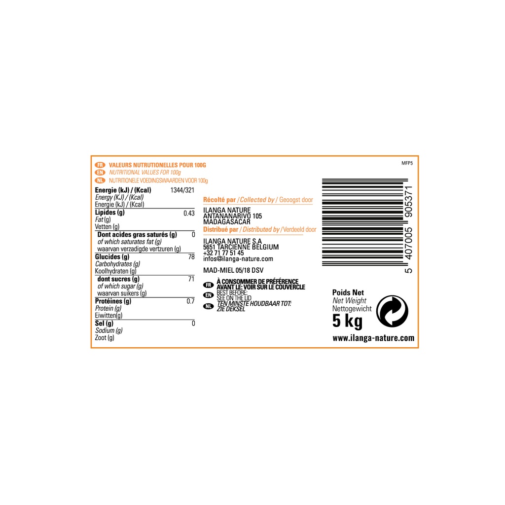 Miel de Forêts Primaires 5kg