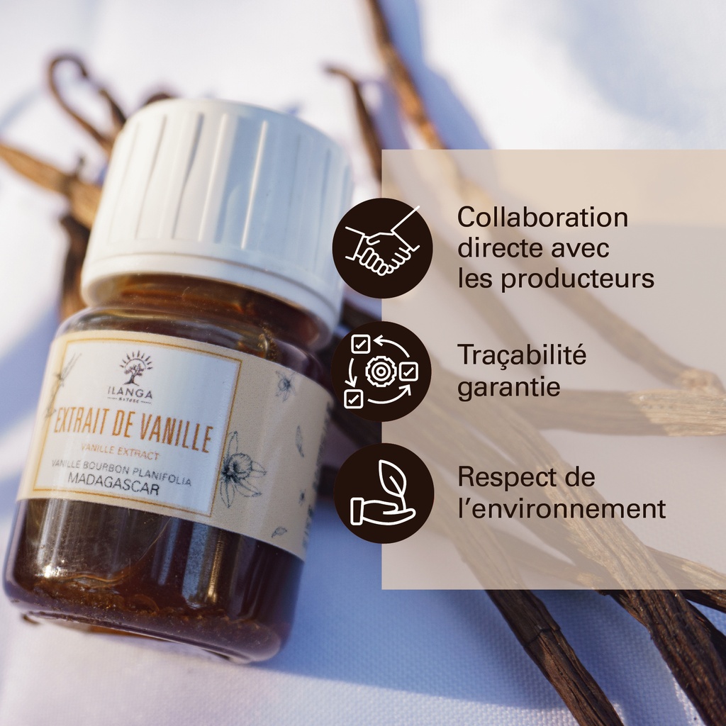 Les valeurs de l'extrait de vanille 30ml (sans grains)