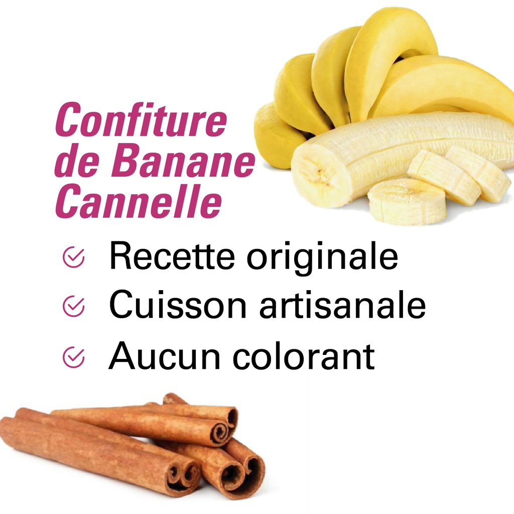 L'authenticité de la confiture de banane cannelle 220g
