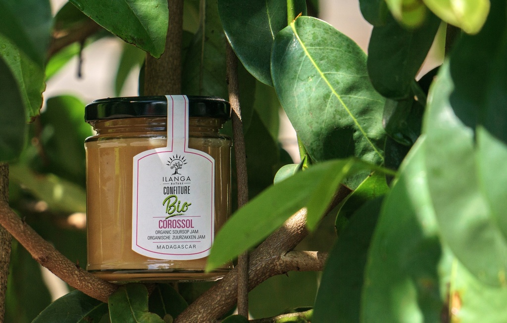 La confiture de corossol au sucre de canne 220g BIO en situation