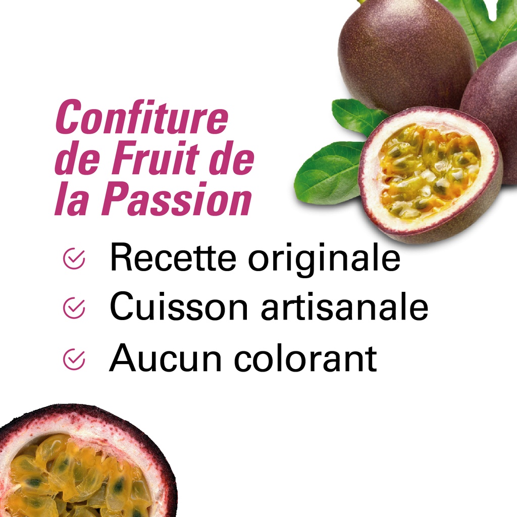 l'authenticité de la confiture de fruit de la passion 220g