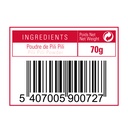 étiquette du pili pili en poudre 70g