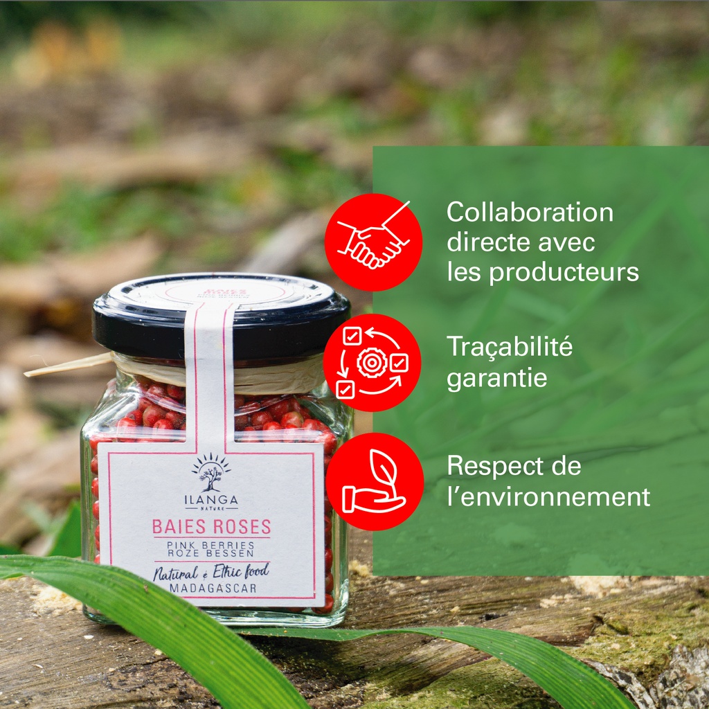 les valeurs de la baies roses 35g