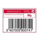étiquette du curcuma en poudre 60g