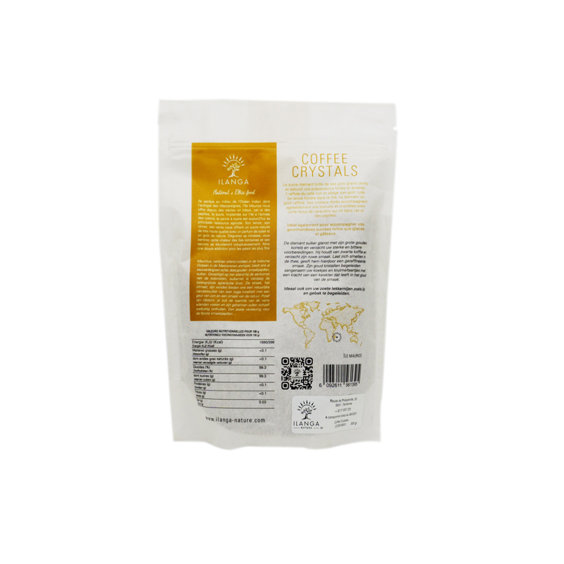 le sucre d e canne coffee crystals 500g vu de dos