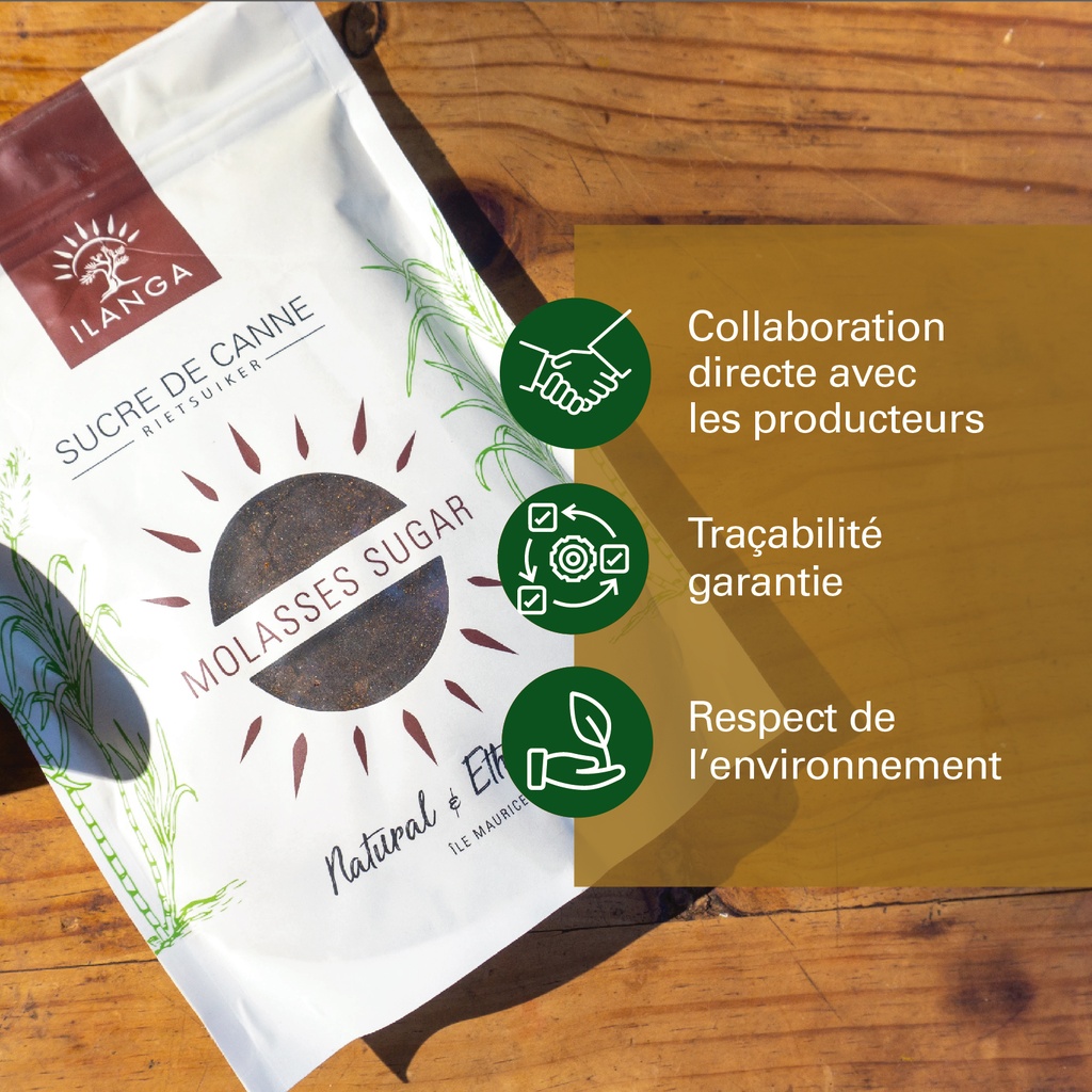 les valeurs du sucre de canne molasses 500g