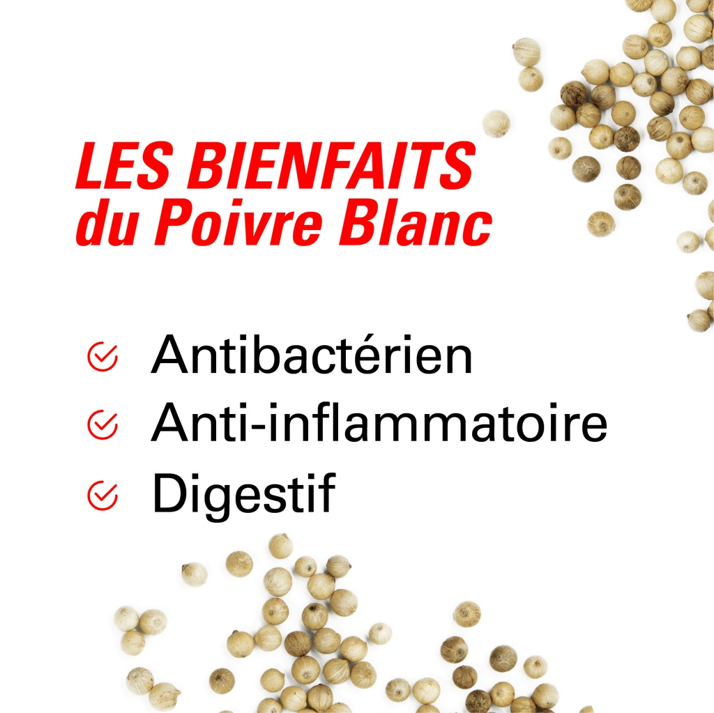 les bienfaits du poivre blanc 175g