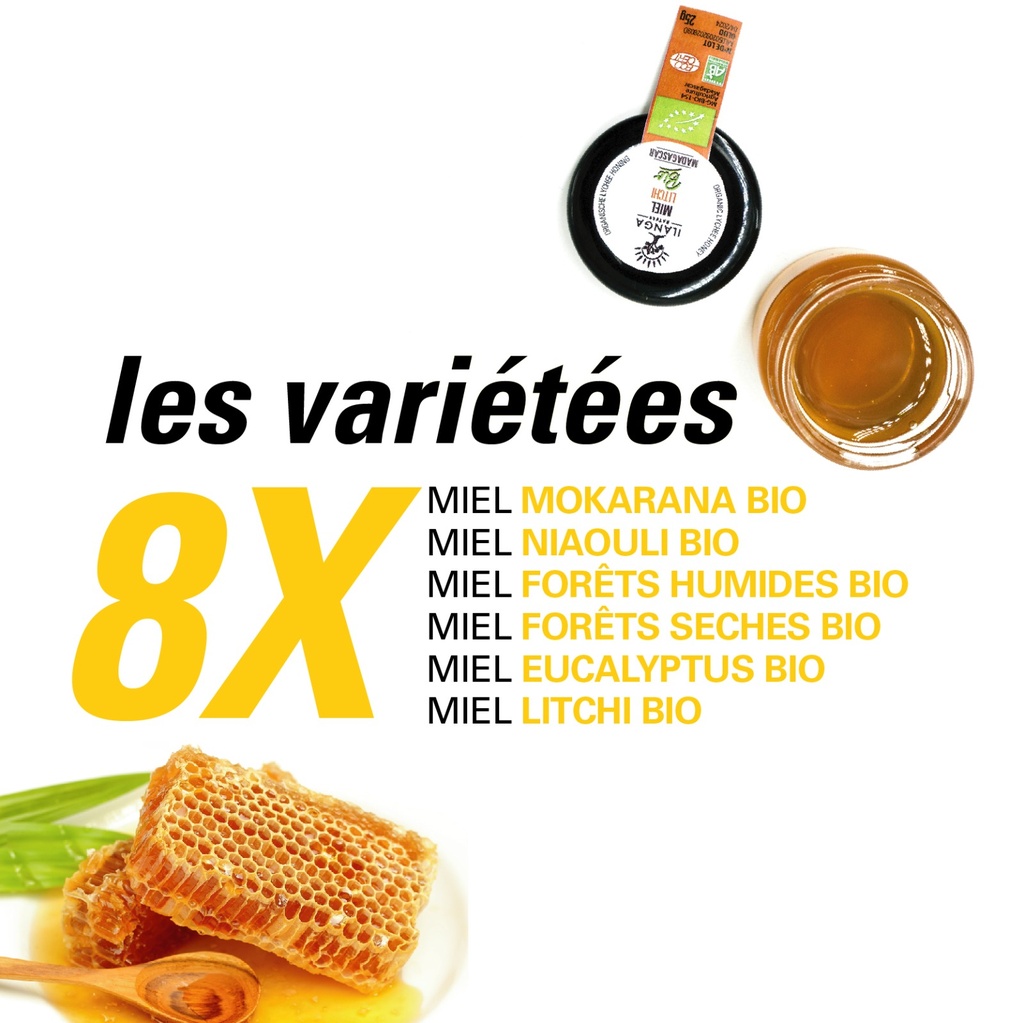 les variétés de miel dans l'assortiment de 48 Miels - BIO