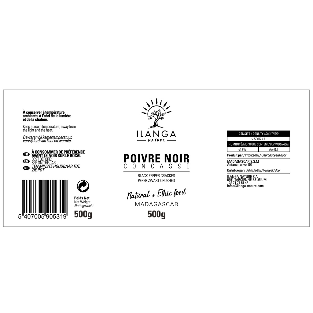 Poivre Noir Concassé 500g