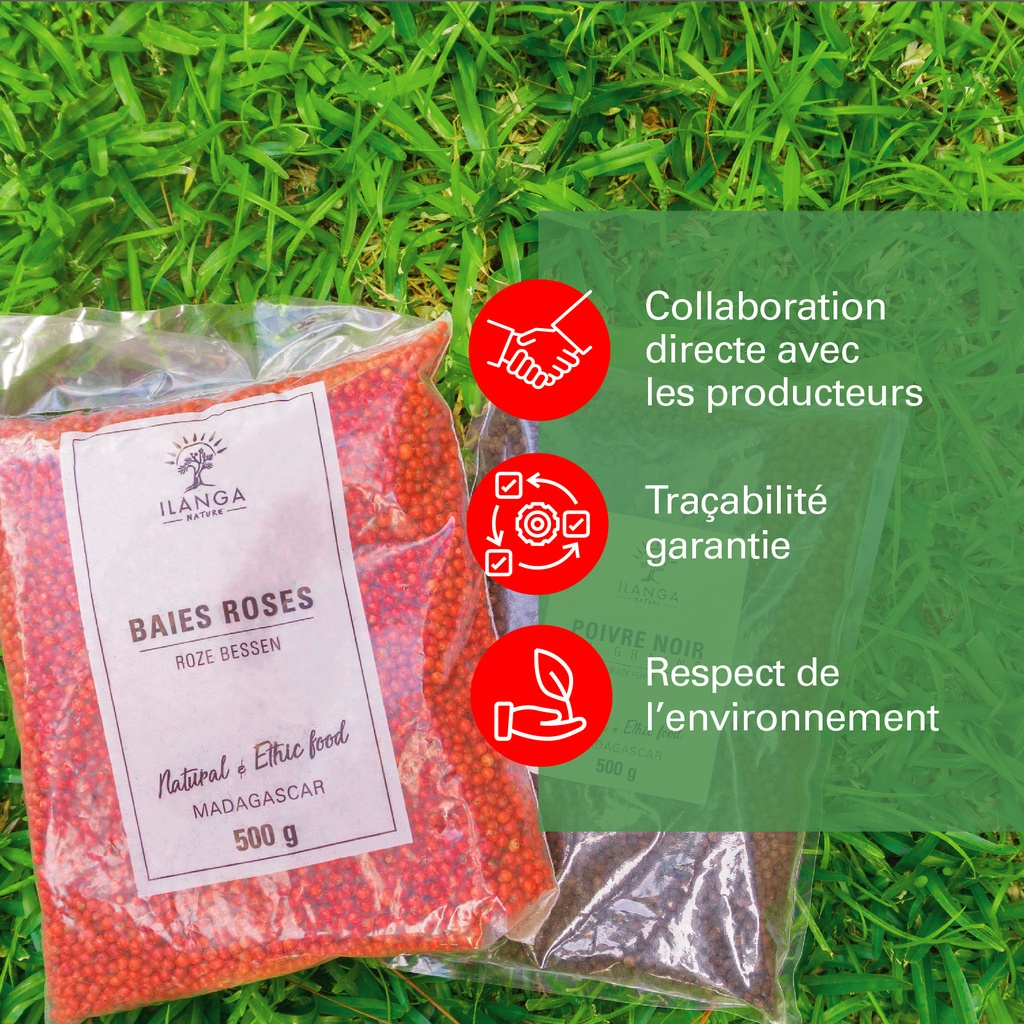 les valeurs de la baies roses 500g