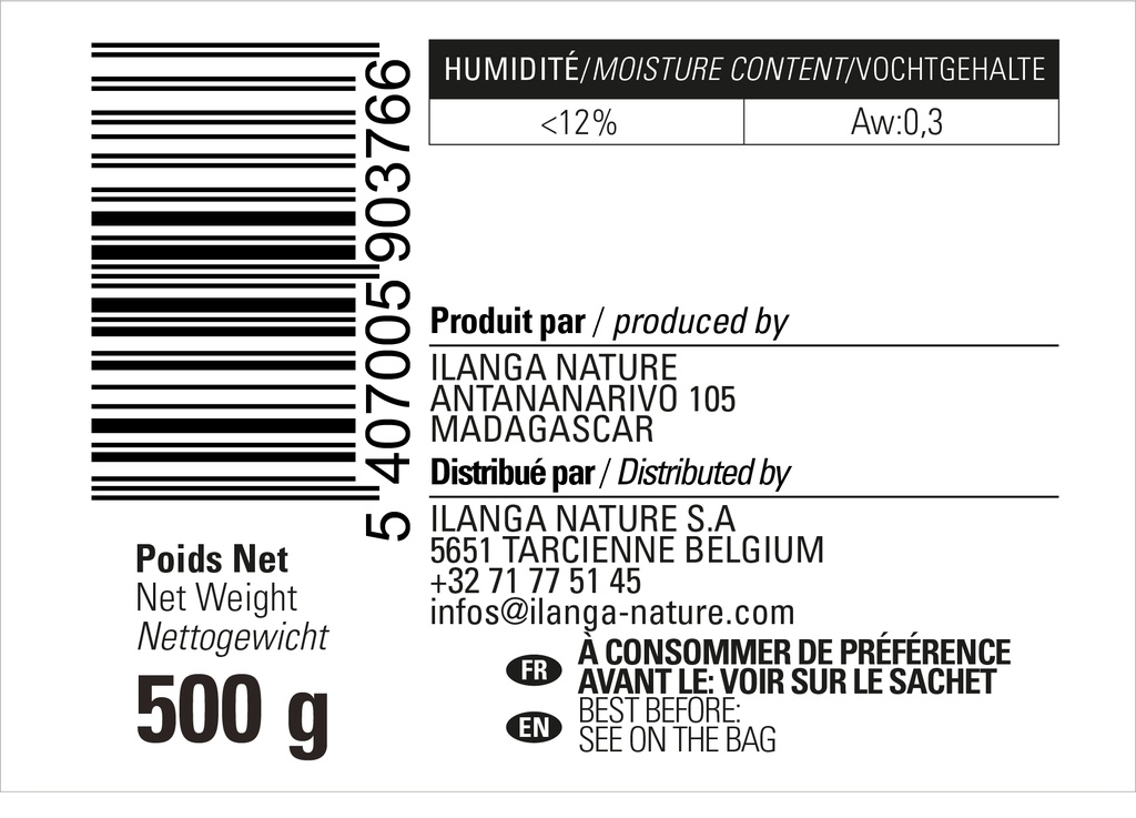 les informations sur le curcuma en poudre 500g