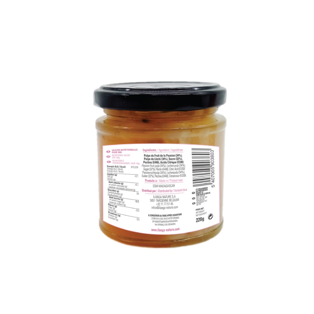 Confiture DUO Fruit de la Passion & Litchi 220g