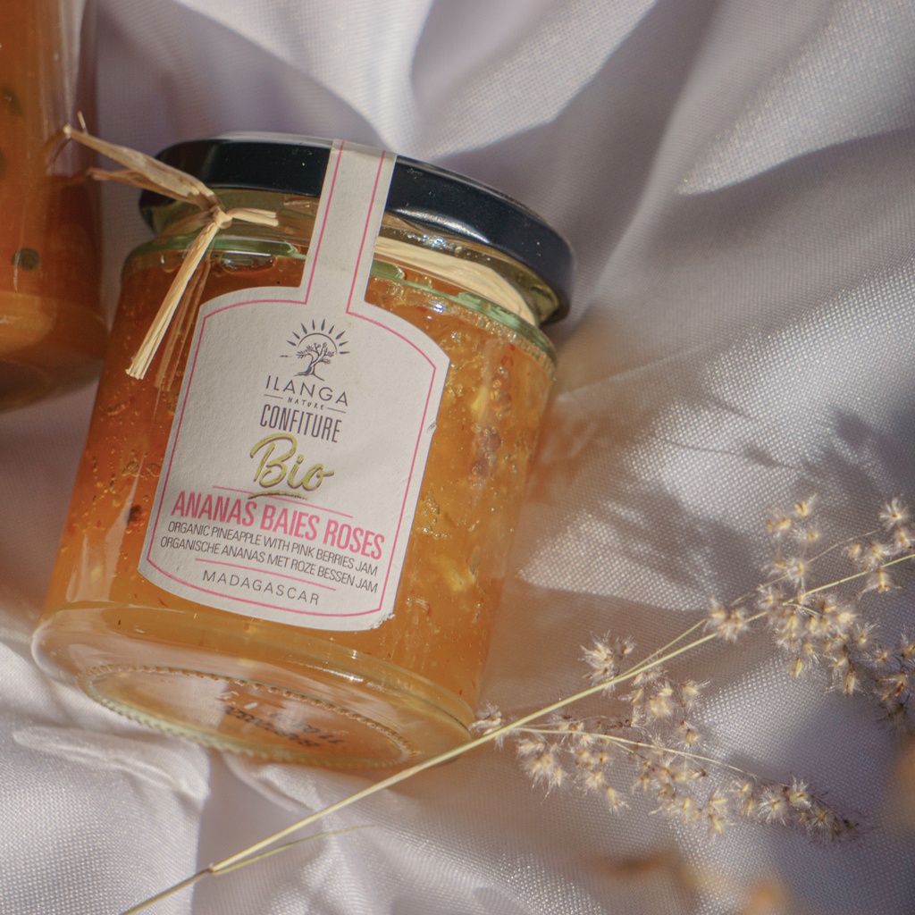 Confiture Ananas Baies Roses au Miel de Litchi 200g - BIO