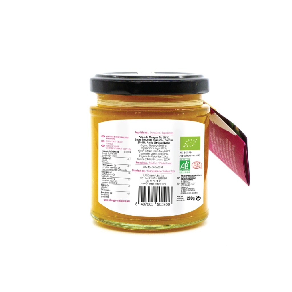 Confiture Mangue au Sucre de Canne 200g - BIO