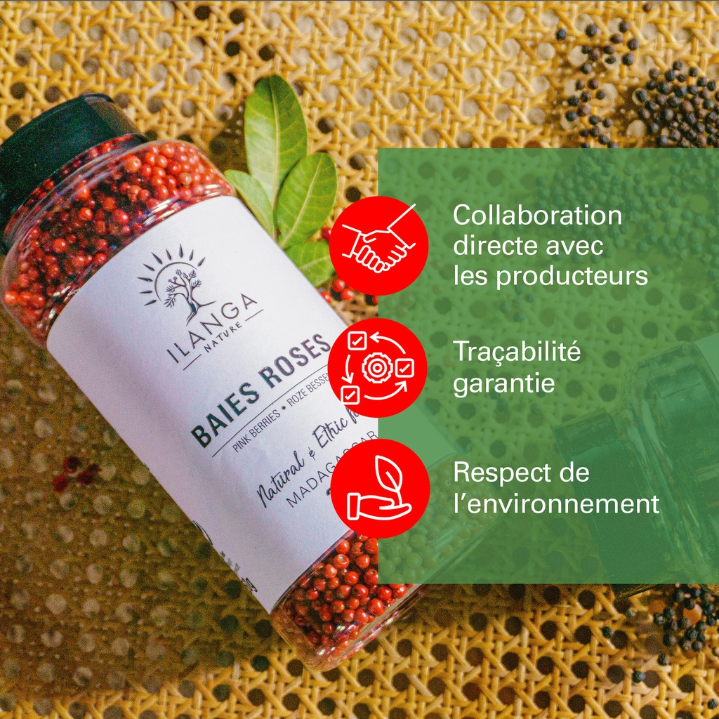 les valeurs de la baies roses 250g