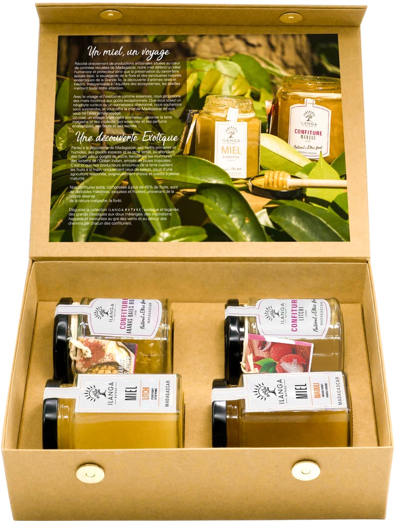Assortiment de 2 miels & 2 Confitures