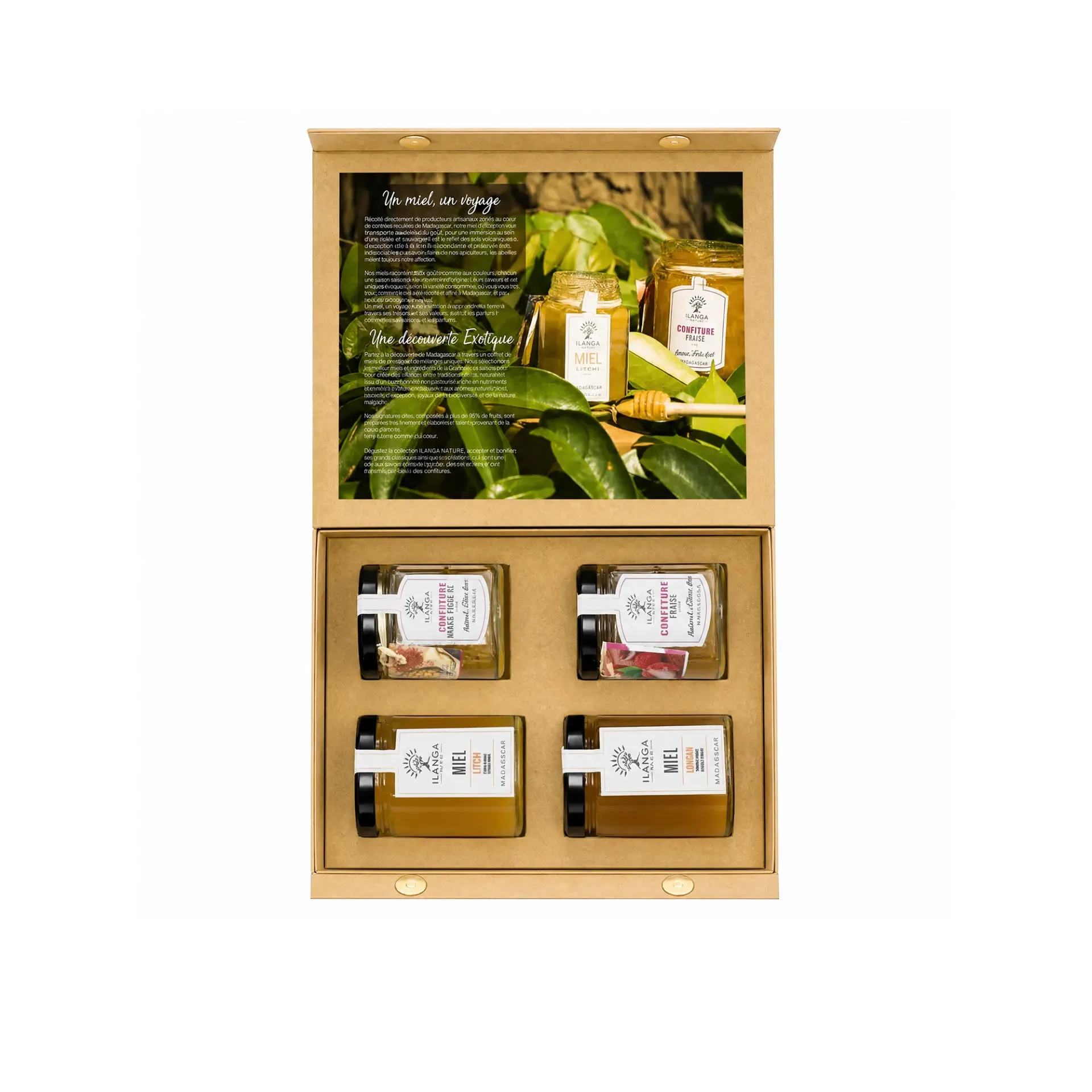 Assortimento di 2 mieli e 2 marmellate