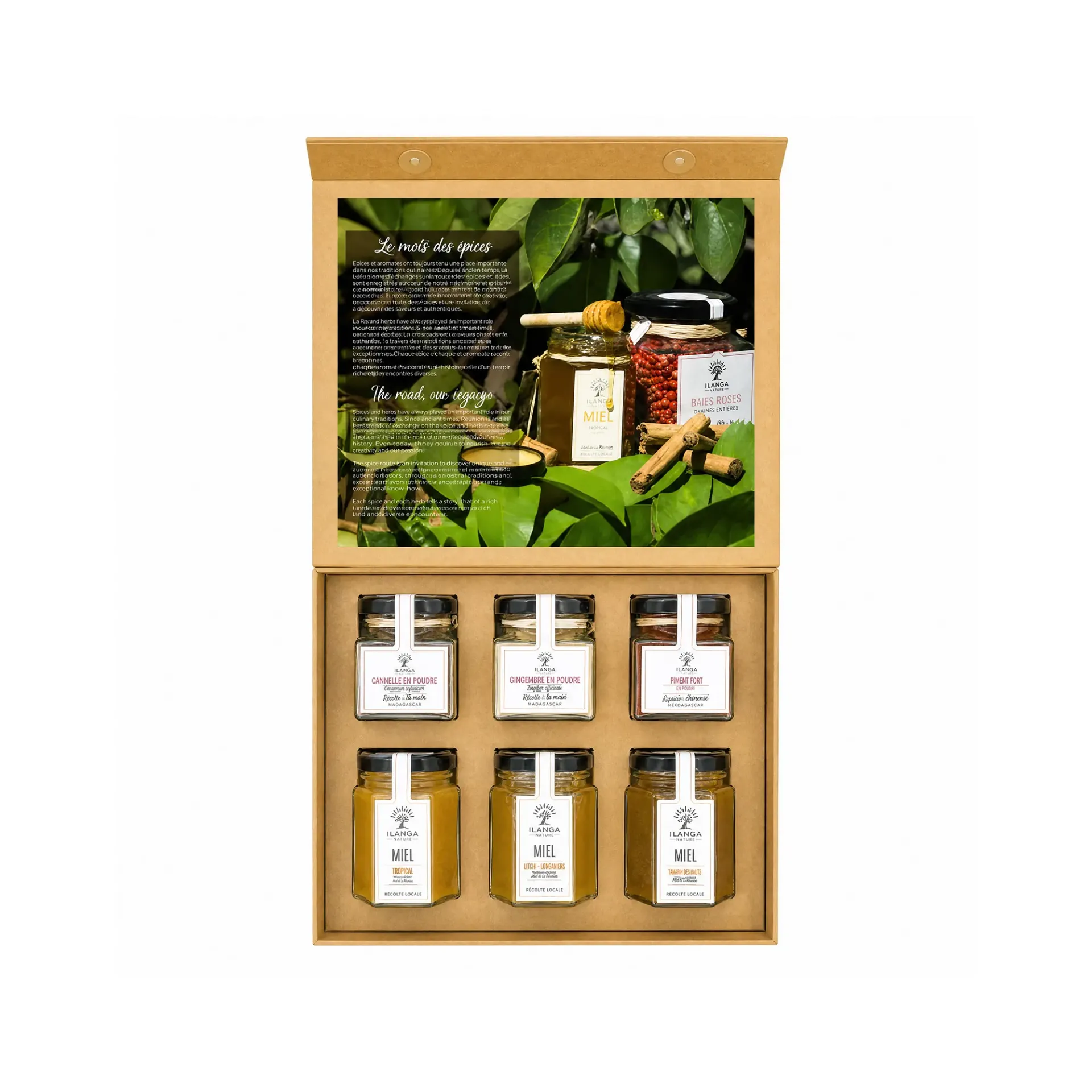 Assortimento di 3 spezie e 3 mieli