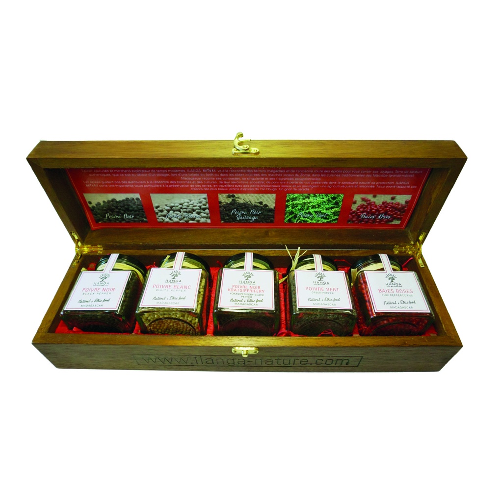 La Collection de 5 Épices - Coffret en Bois