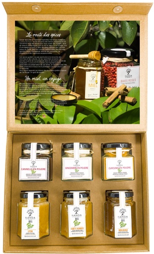 [5904046] Assortment of 3 Spices and 3 Honeys - ORGANIC