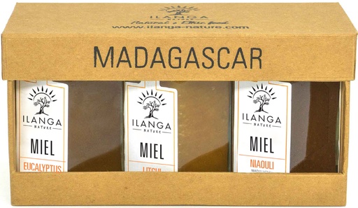 Coffret cadeaux miel en bananier de Madagascar au choix